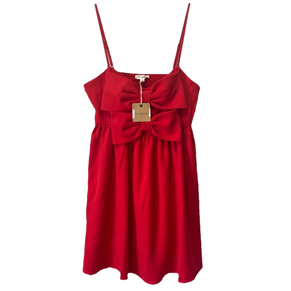 Blu Pepper Women's Red Double Bow Dress Size Medium